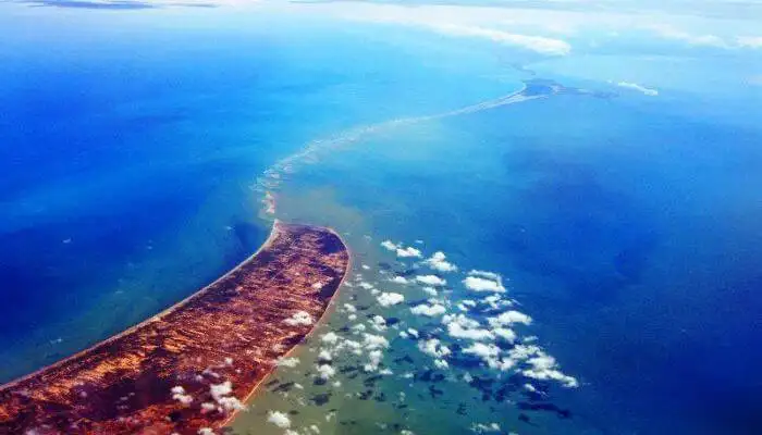 The Adam’s Bridge, or Rama Setu, in Rameshwaram